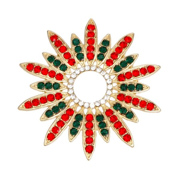 Brooch Celestial Star Red Green Pin for Women Fashion