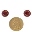 Anne Koplik Ruby Siam Swarovski Crystal Stud Earrings Cheap