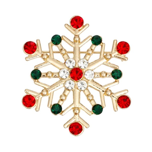 Brooch Stellar Snowflake Red Green Pin for Women For Discount