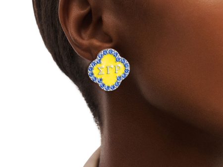 Blue Gold Sorority Studs Discount