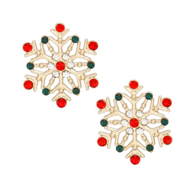 Stud Stellar Snowflake Red Green Earrings Women Online now