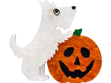 Erstwilder Patch the Pumpkin Pup Halloween Brooch Designed in Australia Sale