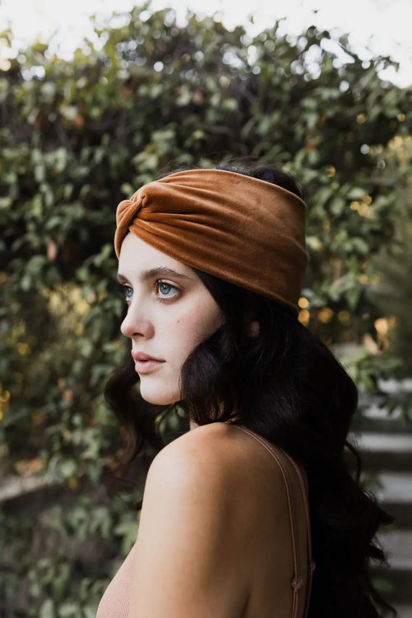 Joplin Twisted Velvet Headband • Bronze For Sale