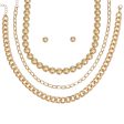 Necklace 3 Pcs Gold Ball and Chain Layered Set For Cheap