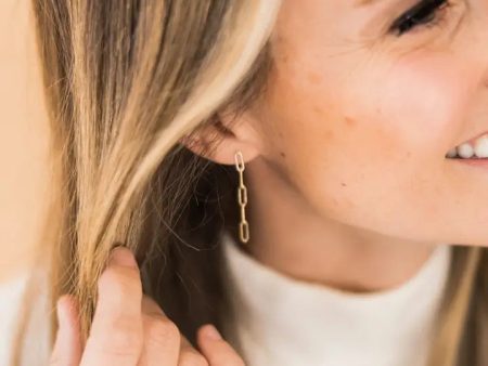 Gold Paperclip Stud Earrings Online Hot Sale