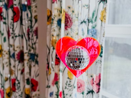 Hanging Mini Disco Heart Sun Catcher Fashion