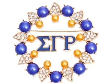 Brooch Blue Gold Sigma Pearl Pin for Women Online Hot Sale