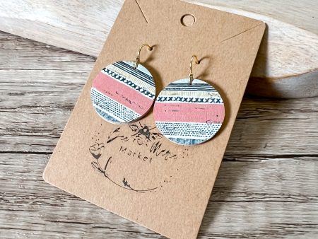 Ginny Stripe Round Earrings on Sale