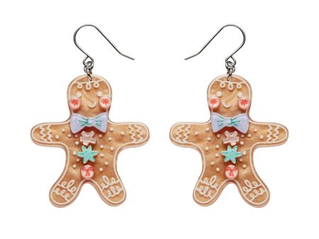 Erstwilder Santa s Snack Gingerbread Cookie Drop Pierced Earrings ~Merry Kitschmas Collection~ Online Sale