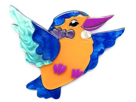 Erstwilder Khary of the Kalahary Kingfisher Brooch Designed in Melbourne, Australia Discount