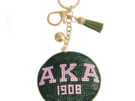 AKA Pink Green Padded Sorority Keychain Sale