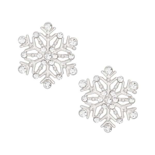 Stud Stellar Snowflake Silver Earrings for Women Hot on Sale