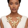 Necklace Polished Gold Chunky Flower Set for Women Cheap