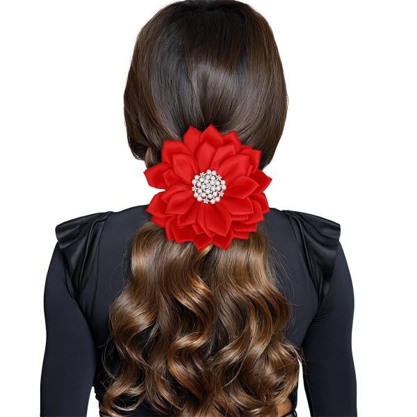 Brooch Red Flower Pearl Clip and Pin for Women Discount