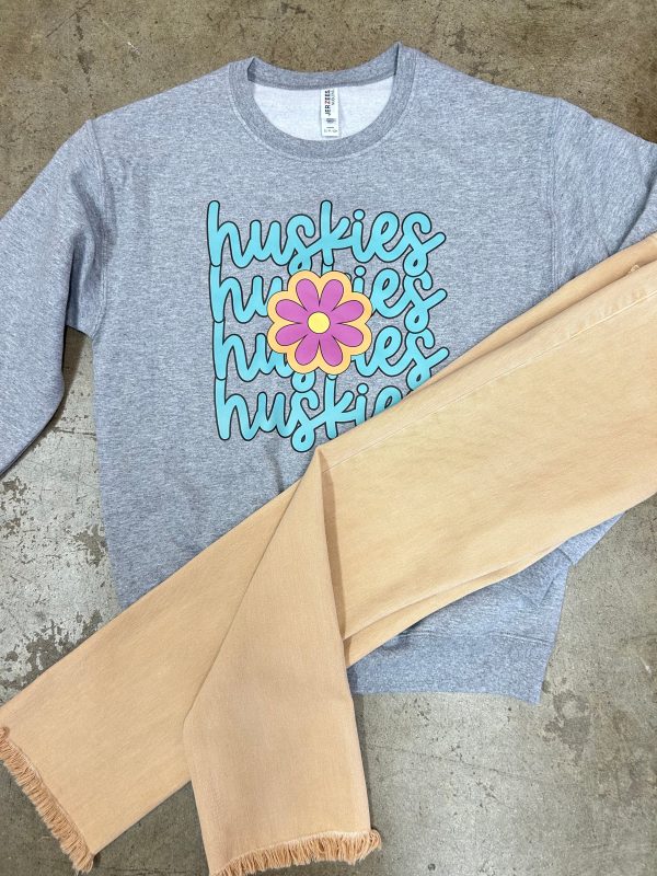 Huskies Flower Crewneck Discount