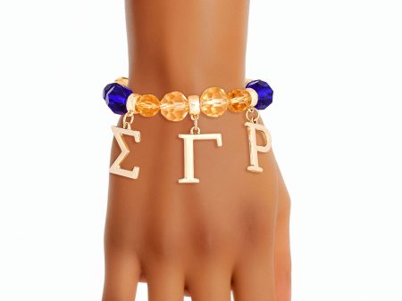 Blue Gold Bead Sigma Bracelet Discount