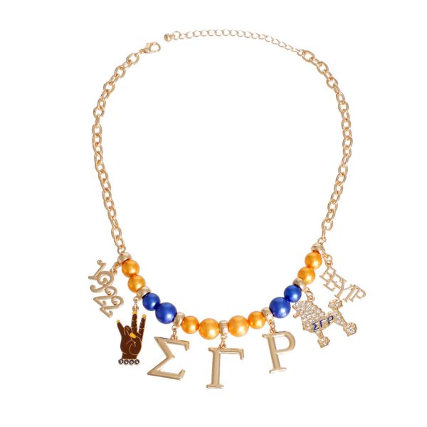 Golden Legacy: SGRho Sorority Pearl Necklace Online Sale