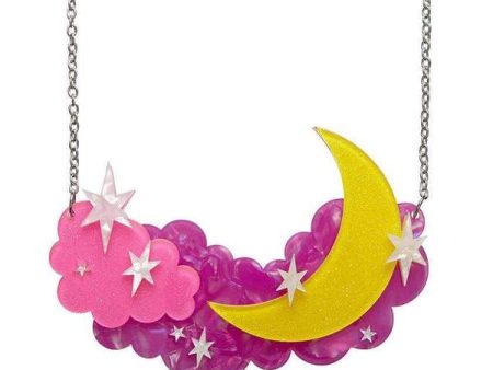 Erstwilder  The Evening Star  Crescent Moon & Clouds Necklace with Gift Box For Cheap