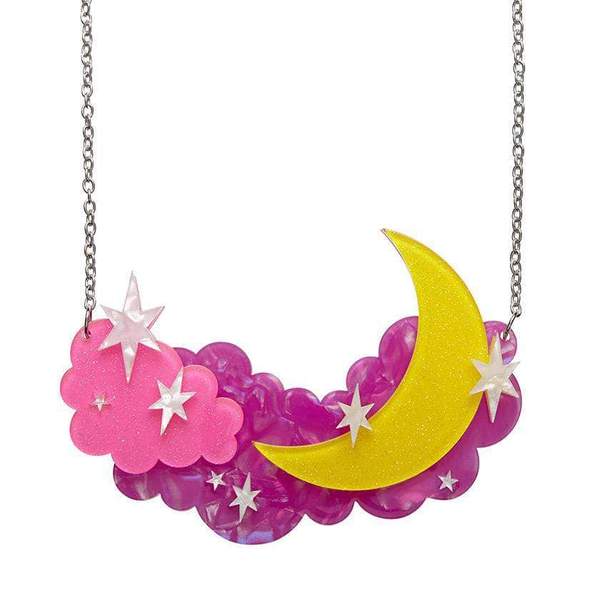 Erstwilder  The Evening Star  Crescent Moon & Clouds Necklace with Gift Box For Cheap