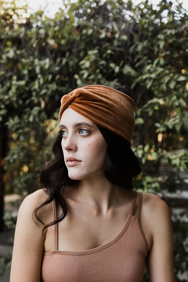 Joplin Twisted Velvet Headband • Bronze For Sale