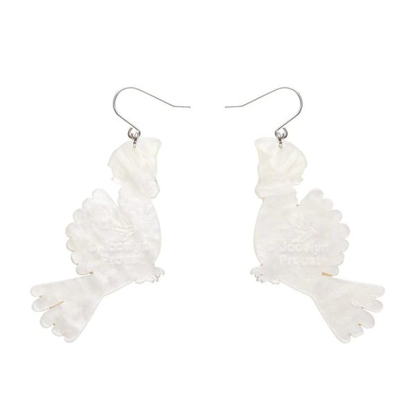 Erstwilder  Sunny of the Sulphur Crest  Cockatoo Pierced Earrings with Gift Box Online now