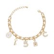 Anklet White Woven Gold Chain Camellia Charms For Cheap