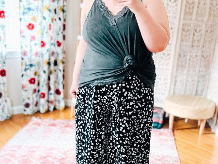 Down With The Dots Dalmatian Print Wide Leg Pants Fashion