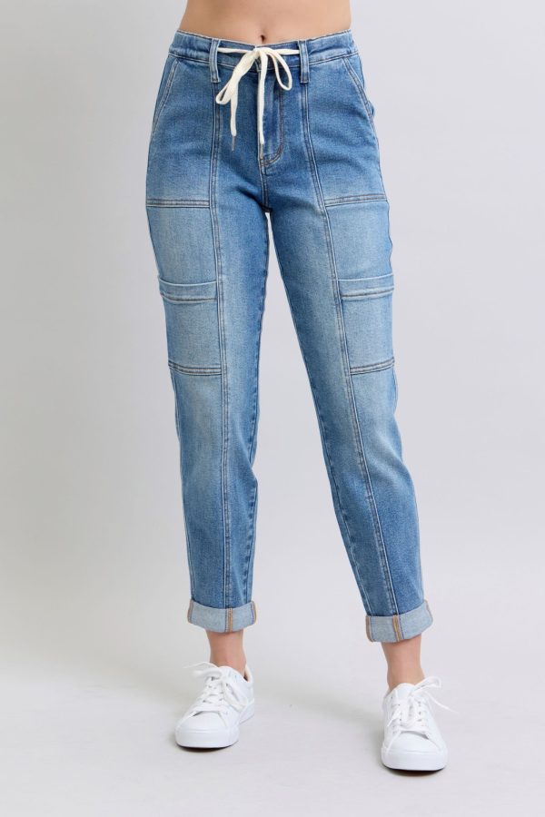 Clayton High Rise Cuffed Cargo Denim Jogger on Sale