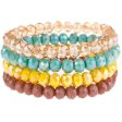 Jessica Glass Beaded Stretch Stacked Bracelet Sets Fashion