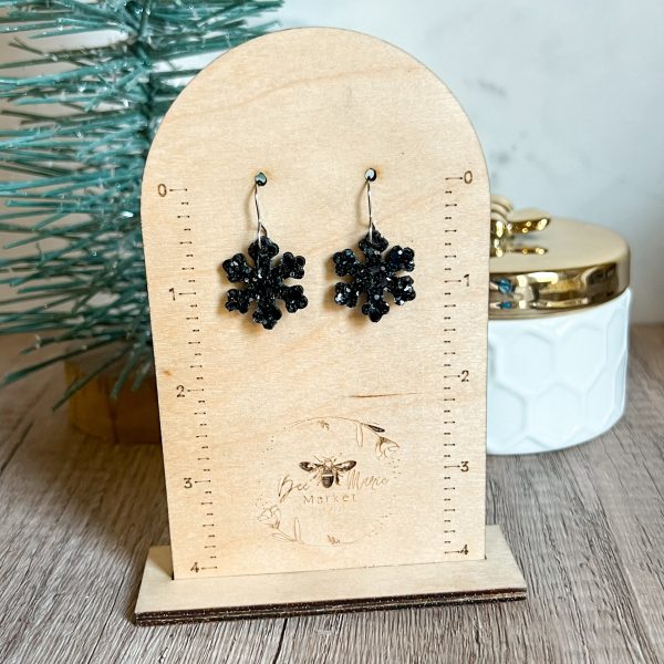 Bianna Black Glitter Snowflake Dangle Online now