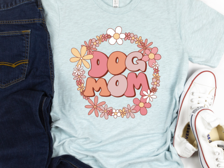 Dog Mom Short Sleeve Flower Tee on Sale