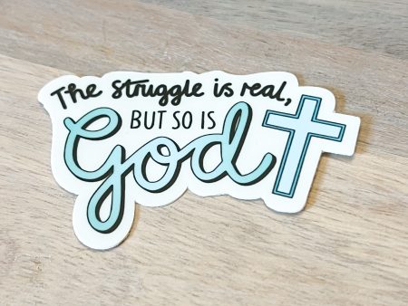 The Struggle is Real Cross Vinyl Sticker For Sale