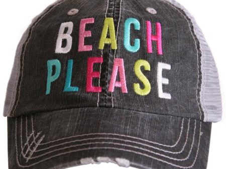 Beach Please Embroidered Hat on Sale