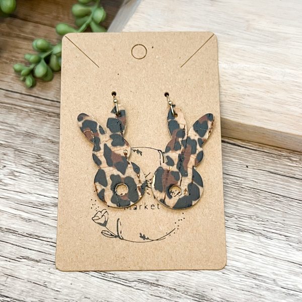 Animal Print Bunny Leather Earrings Hot on Sale