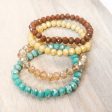 Jessica Glass Beaded Stretch Stacked Bracelet Sets Fashion