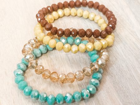 Jessica Glass Beaded Stretch Stacked Bracelet Sets Fashion