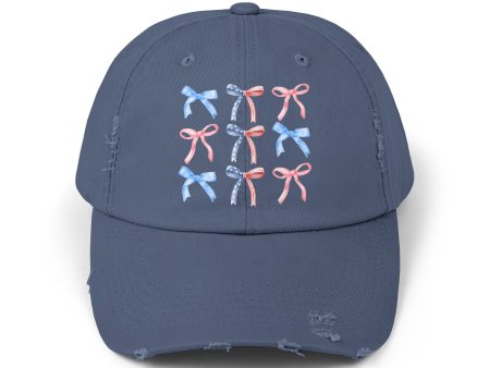 American Ribbon Unisex Distressed Cap 30DC Online Sale