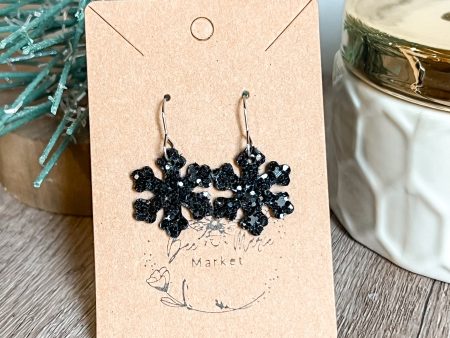 Bianna Black Glitter Snowflake Dangle Online now