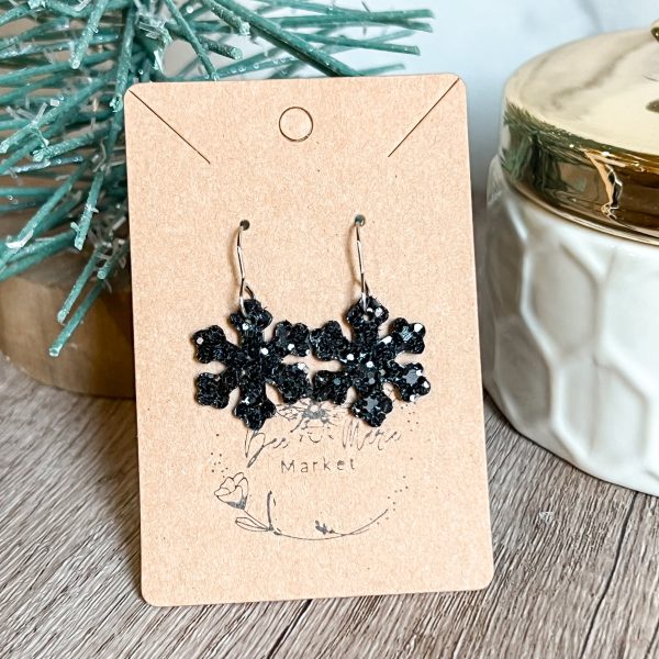 Bianna Black Glitter Snowflake Dangle Online now