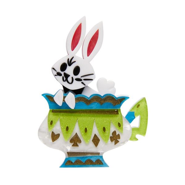 Erstwilder  Follow the White Rabbit  Alice in Wonderland Brooch with Gift Box Online Hot Sale