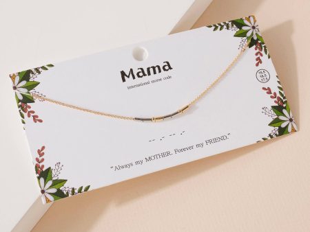 18K Gold Dipped Morse Code Mama Necklace For Discount