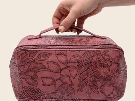 Life In Luxury Large Capacity Cosmetic Bag • Merlot Cheap