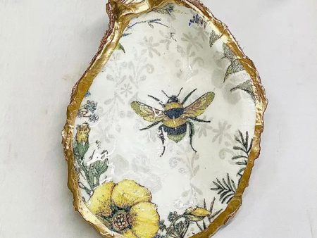 Bee and Wildflowers Oyster Trinket Dish For Discount