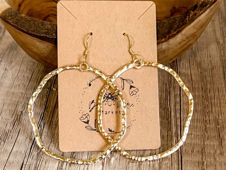 Lia Hammered Gold Statement Hoops on Sale