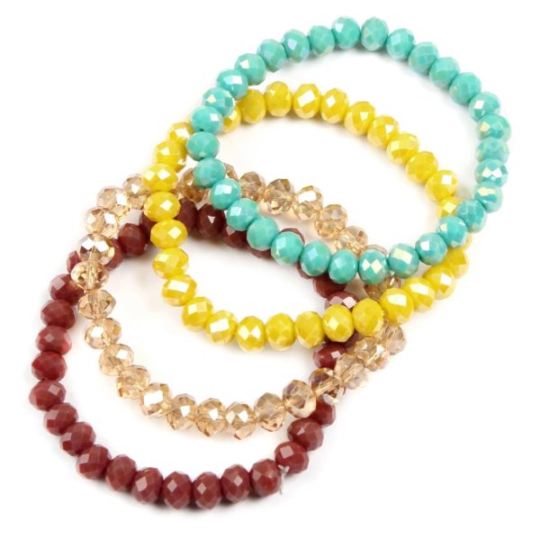 Jessica Glass Beaded Stretch Stacked Bracelet Sets Fashion