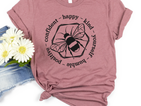 Bee Happy Positive Confident Tee Online Sale