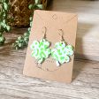 Neon Green Raised Leopard Shamrock Earrings Discount