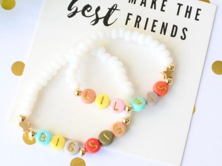 Big Sis Little Sis Beaded Bracelet Set For Cheap