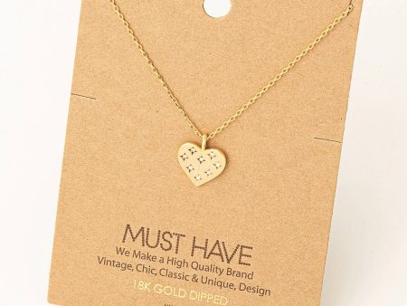 18K Gold Dipped Heather Heart Necklace Hot on Sale