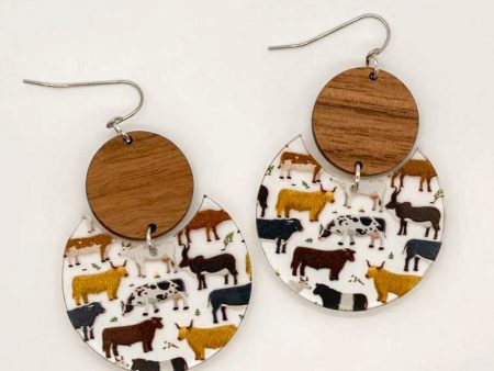 Cow Acyrlic Drop Earrings Online Sale